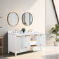 60 Inch Double Sink Bathroom Vanity in White with Marble Countertop - Vanity Art VA8060-DW