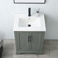 24 Inch Single Sink Bathroom Vanity in Vintage Green with Ceramic Sink and Countertop - Vanity Art VA5024-VG