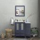 36 Inch Single Sink Bathroom Vanity in Blue with Ceramic Countertop - Vanity Art VA3024-36B