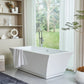 67 Inch Freestanding White Acrylic Bathtub with Overflow And Pop-Up Drain - Vanity Art VA6817-L-PC