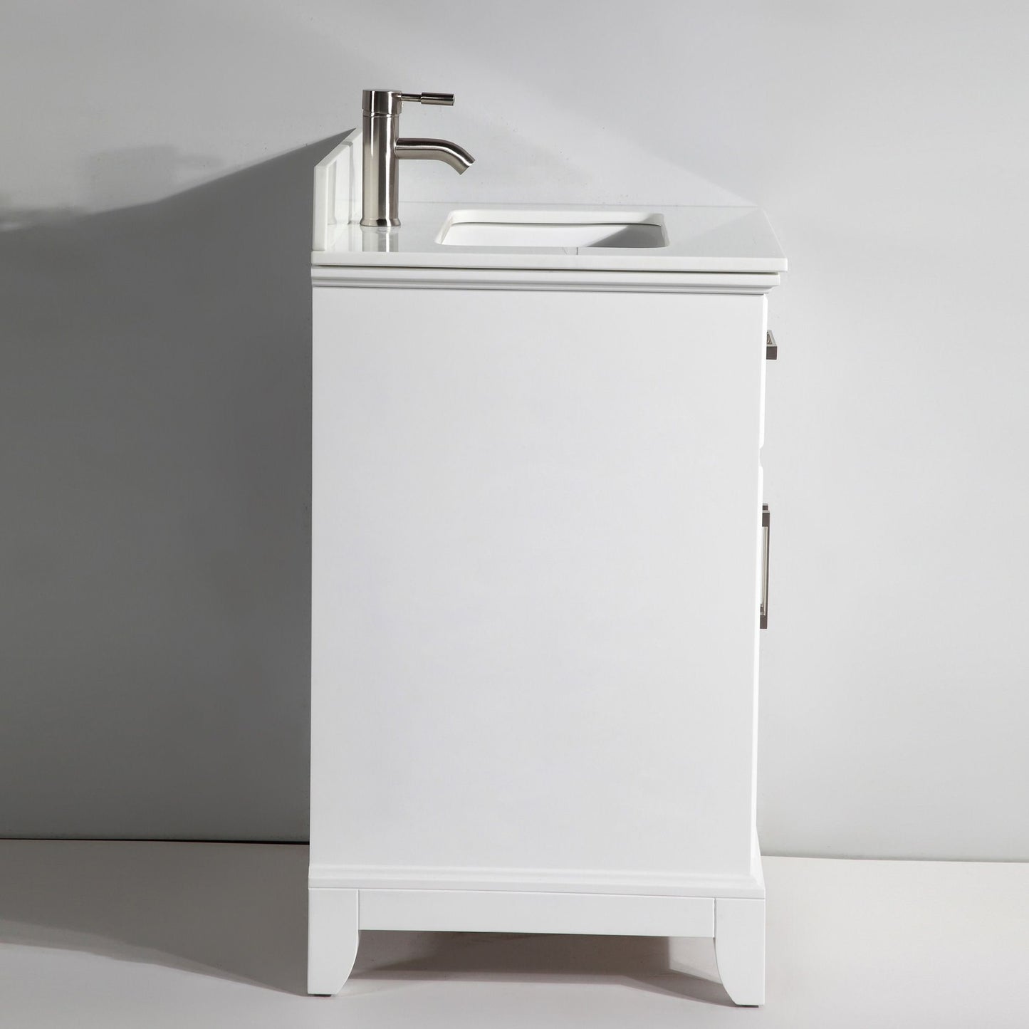 48 Inch Single Sink Bathroom Vanity in White with White Marble Countertop - Vanity Art VA1048W