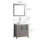 30 Inch Single Sink Bathroom Vanity in Gray with Marble Countertop - Vanity Art VA3130G