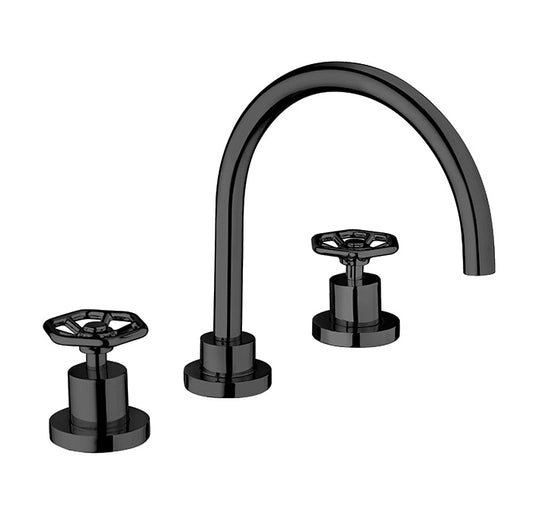 LaToscana 77BL102 LUCIA Roman Tub Faucets with Industrial Style Lever Handles in Matte Black