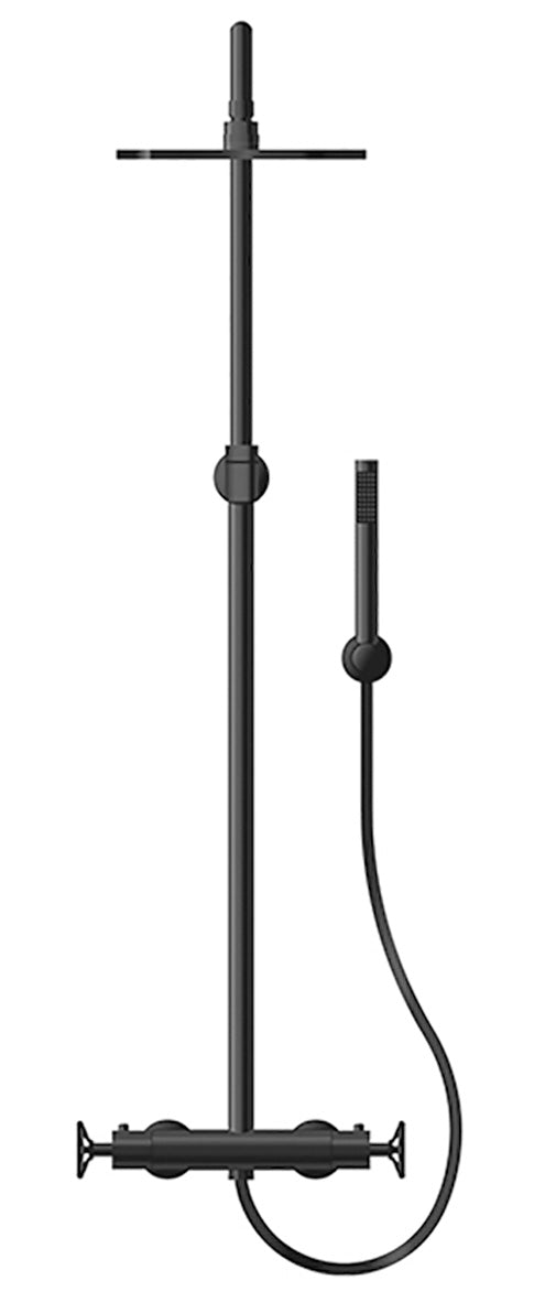 LaToscana 77BL689 LUCIA Exposed Adjustable Shower Column with Thermostatic Mixer in Matte Black