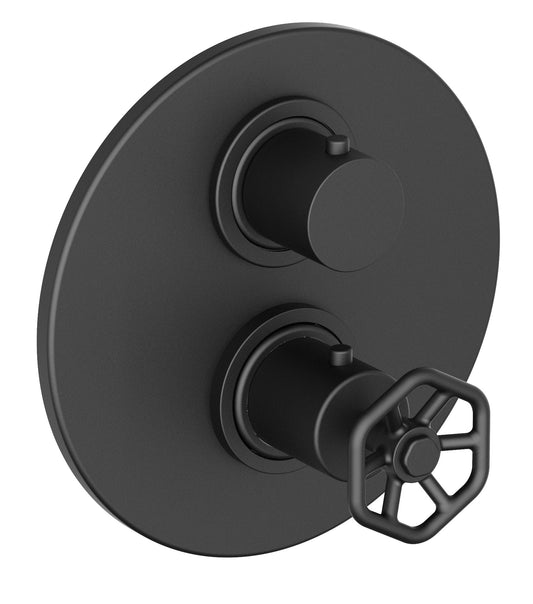 LaToscana 77BL691 LUCIA Thermostatic Tub and Shower Set TRIM in Matte Black