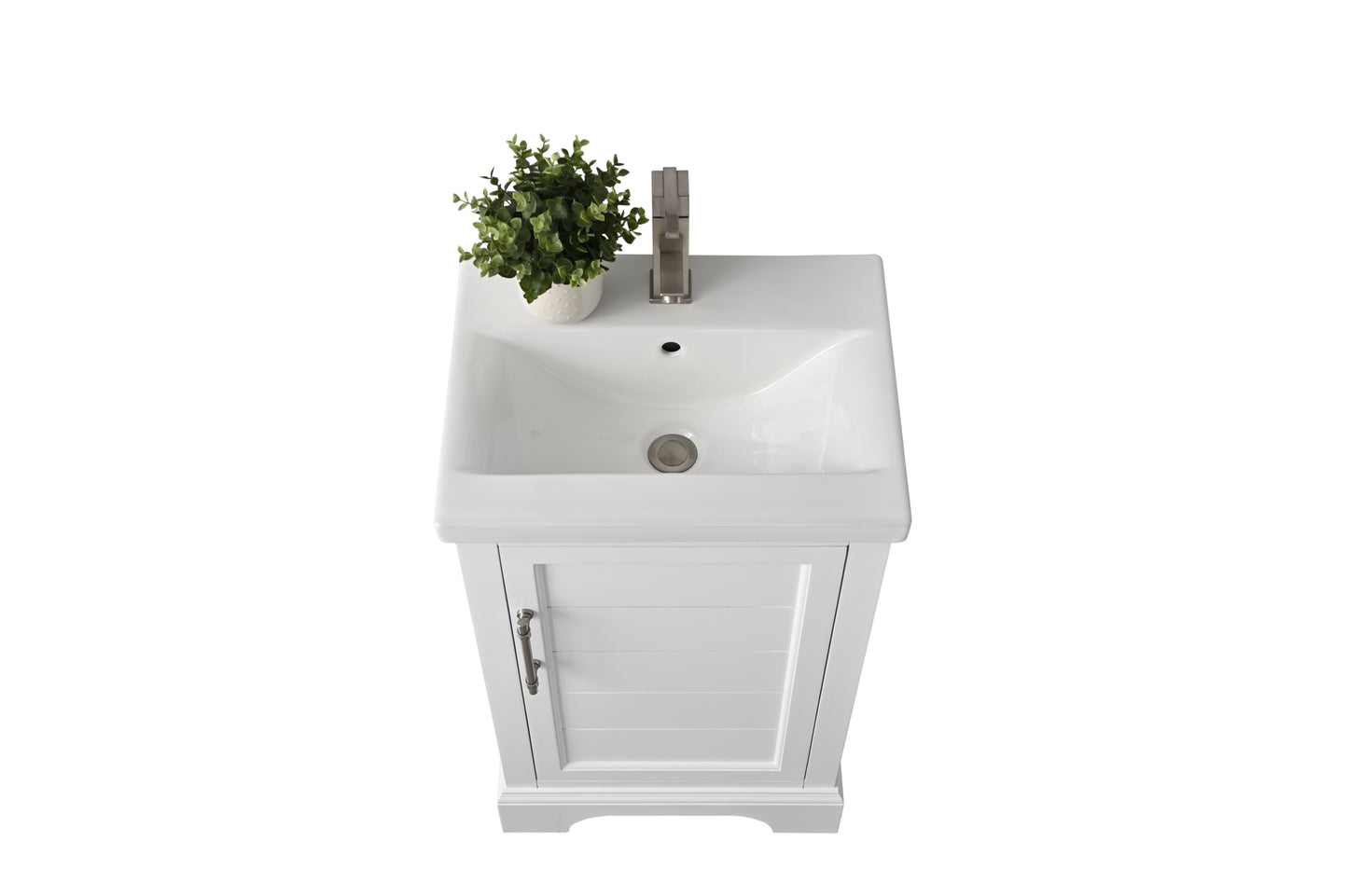 20 Inch Single Sink Bathroom Vanity in White with Ceramic Sink and Countertop - Vanity Art VA5020-W