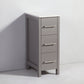 12 Inch Bathroom Vanity Cabinet in Gray with Marble Countertop - Vanity Art VA3012G