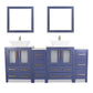 72 Inch Double Sink Bathroom Vanity in Blue with Marble Countertop - Vanity Art VA3124-72B