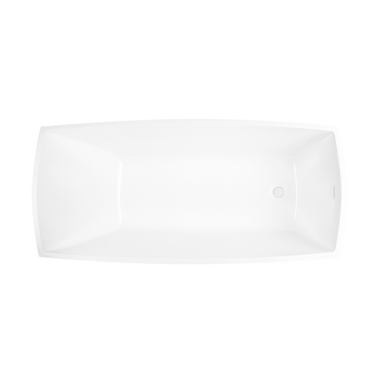 67 Inch Freestanding White Acrylic Bathtub with Overflow And Pop-Up Drain - Vanity Art VA6841-PW