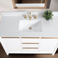 48 Inch Single Sink Bathroom Vanity in White with Marble Countertop - Vanity Art VA8048-W