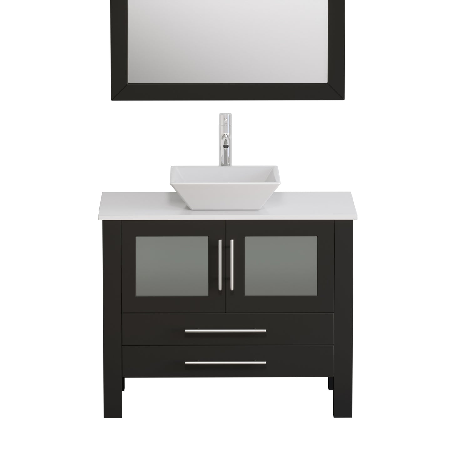 Complete 36" Vanity Set with Polished Chrome Plumbing - 8111