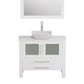 Complete 36" White Vanity Set with Polished Chrome Plumbing - 8111W