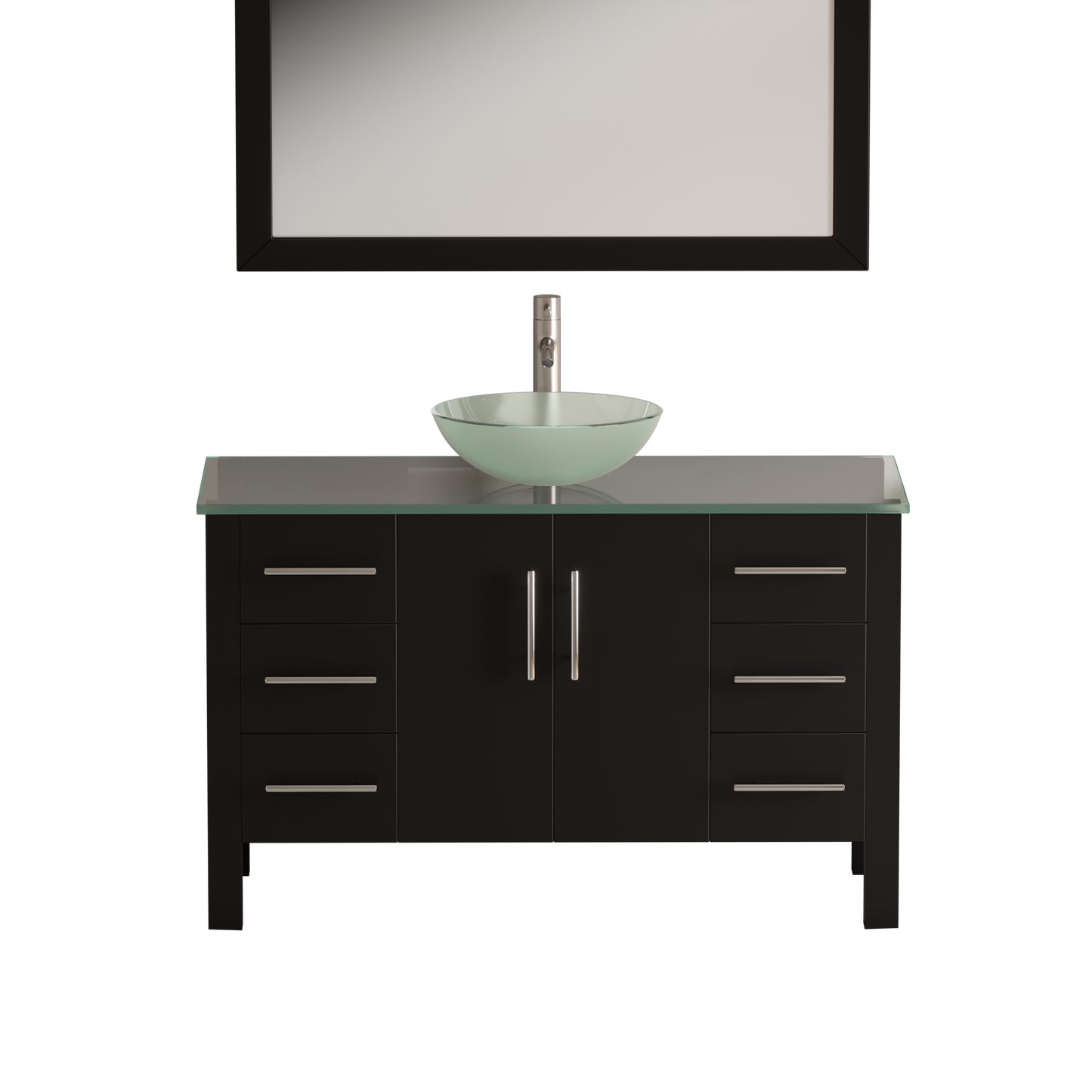 Complete 48"  Espresso Vanity Set with Brushed Nickel Plumbing - 8116B-BN