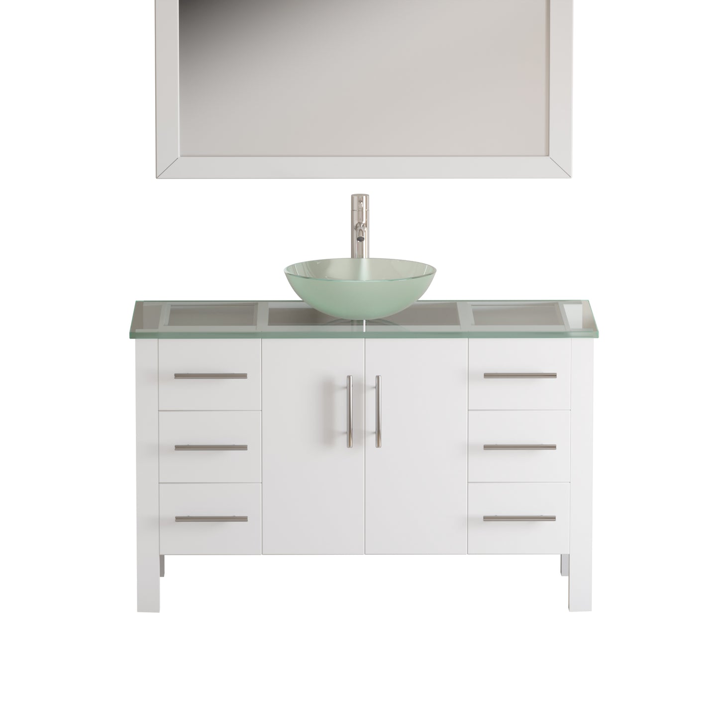 Complete 48" White Vanity Set with Polished Chrome Plumbing - 8116B-W