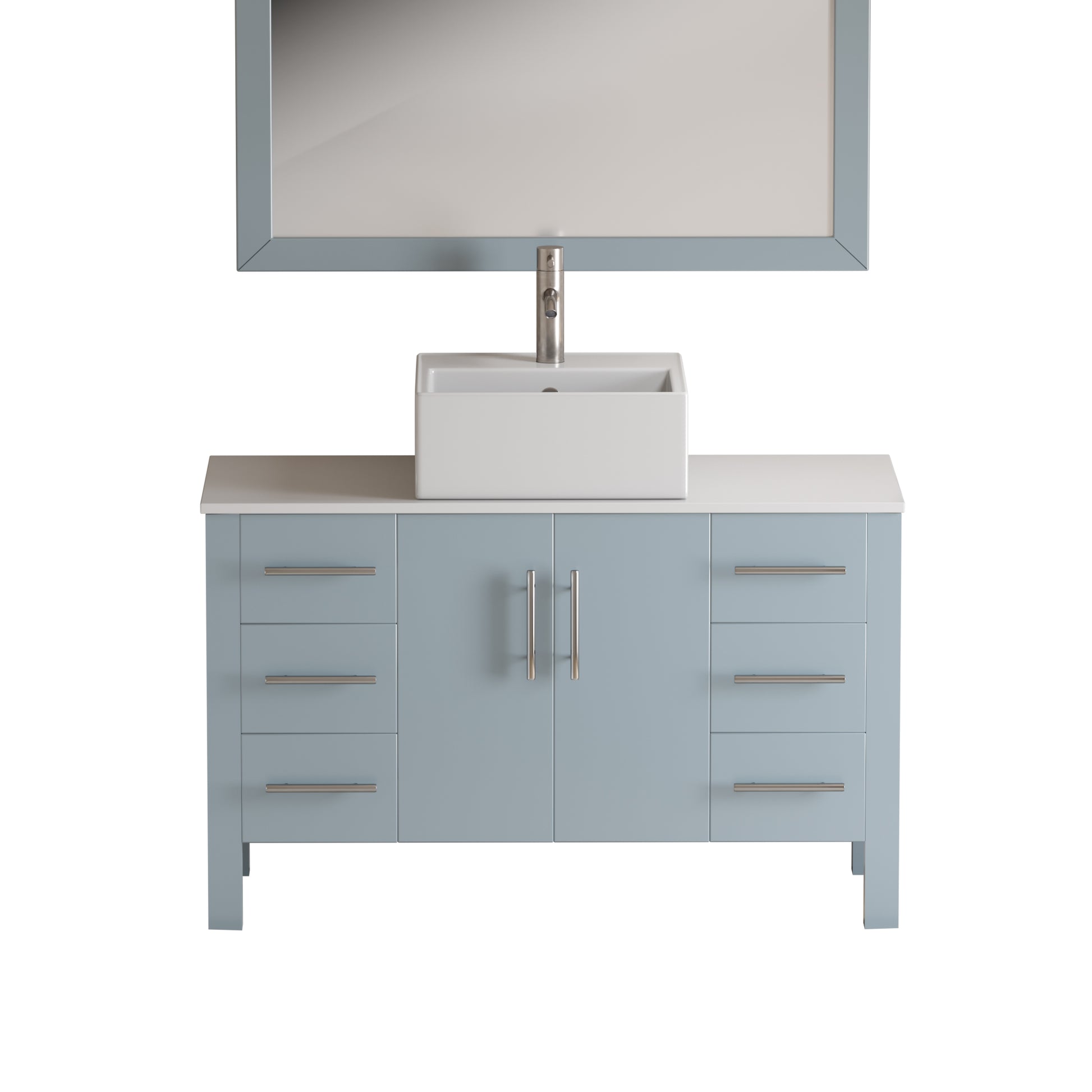 Complete 48" Vanity Set  with Brushed Nickel Plumbing - 8116g-bn