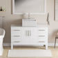 Complete 48" White Vanity Set with Polished Chrome Plumbing - 8116W