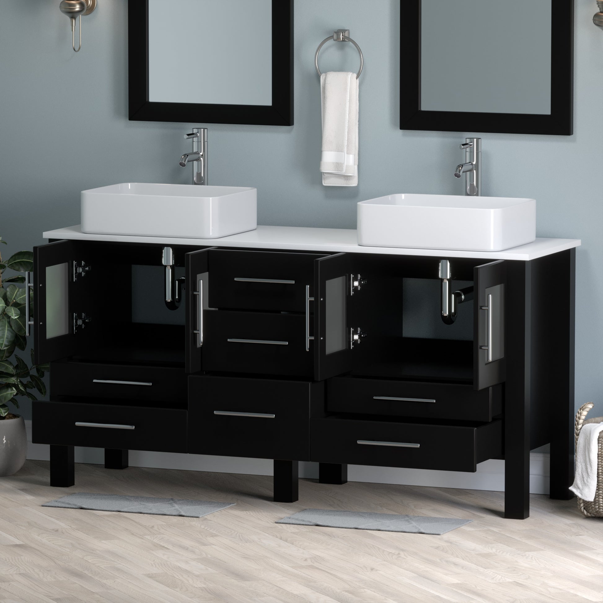 Complete 63" Vanity Set with Polished Chrome Pluming - 8119