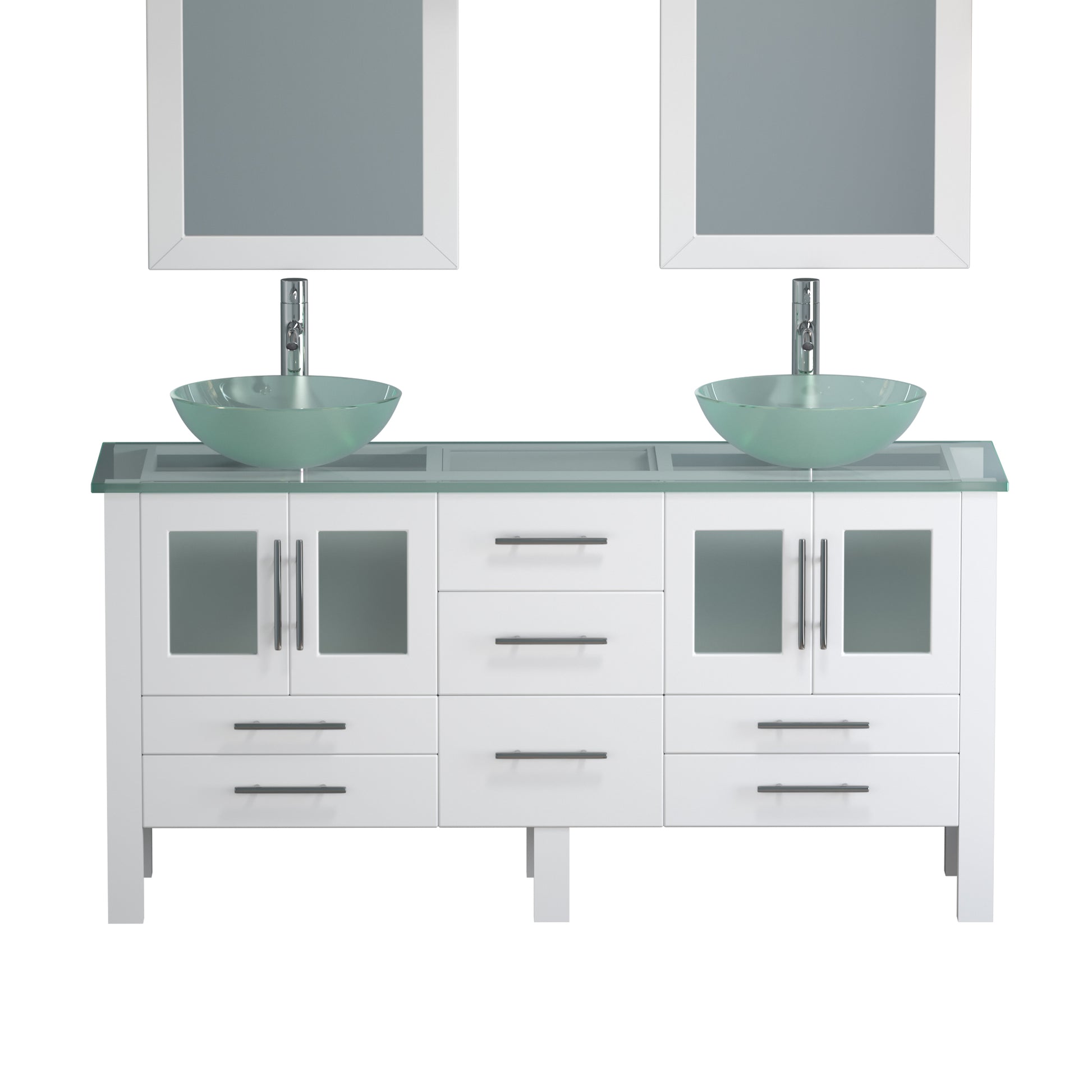 Complete 63" Vanity Set with Polished Chrome Pluming - 8119BW