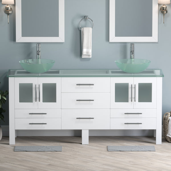 Complete 72 Vanity Set with Polished Chrome Plumbing - 8119bxlw