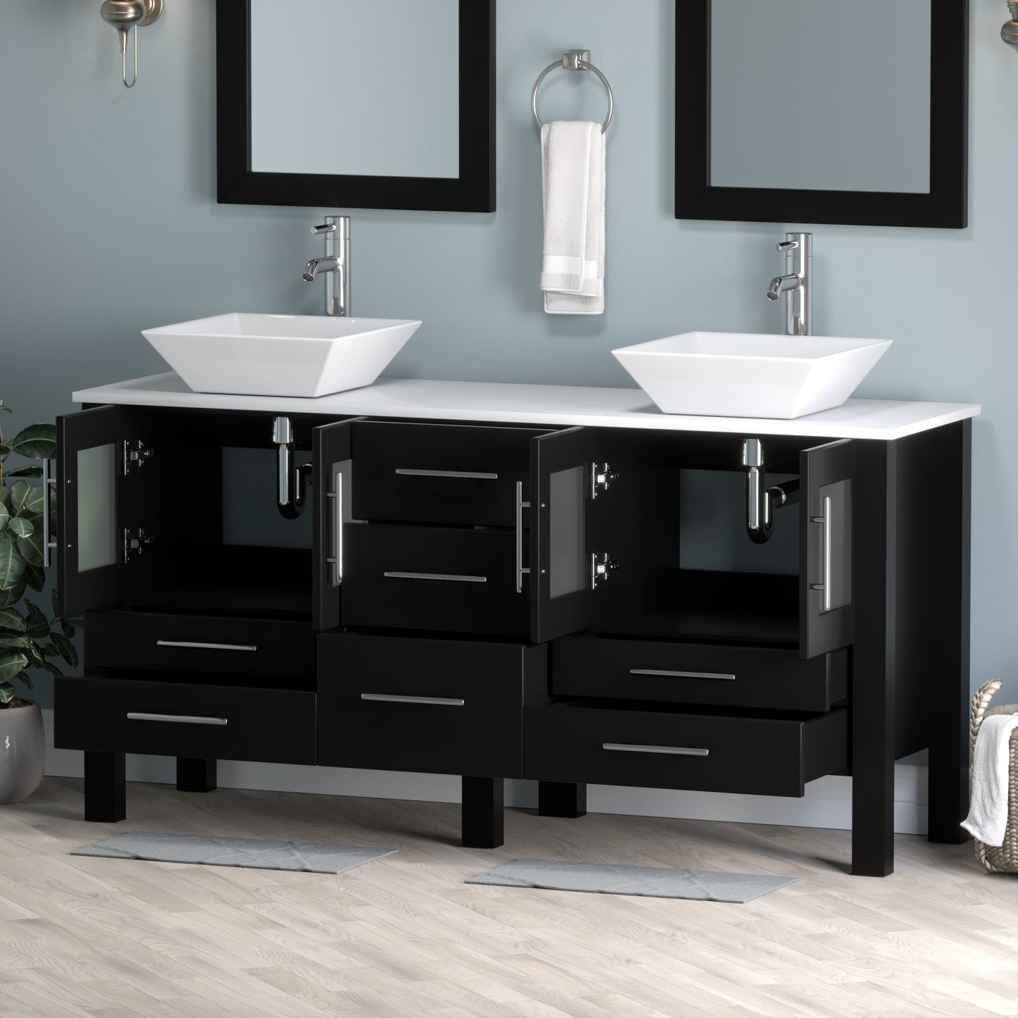 Complete 63" Vanity Set with Polished Chrome Pluming - 8119F