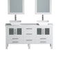 Complete 63" Vanity Set with Brushed Nickel Plumbing - 8119WF-BN