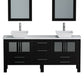 Complete 72" Vanity Set with Brushed Nickel Plumbing - 8119XLF-BN