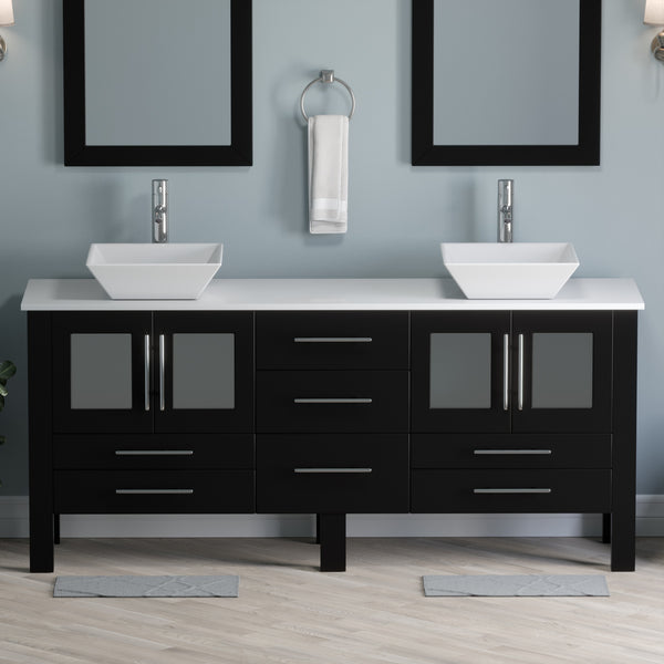 Complete 71 Vanity Set with Polished Chrome Plumbing - 8119XLF-CP