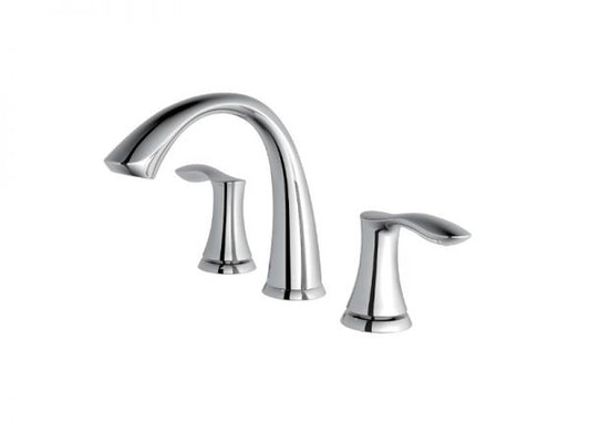 Double Handle 8" Wide-Spread Faucet Chrome - Popup Included (RA-8232CR)