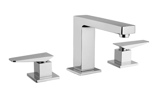 LaToscana QUCR214 QUADRO Widespread Lavatory Faucet with Lever Handles in Polished Chrome