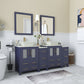 72 Inch Double Sink Bathroom Vanity in Blue with Marble Countertop - Vanity Art VA3124-72B