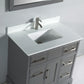 36 Inch Single Sink Bathroom Vanity in Gray with White Marble Countertop - Vanity Art VA1036G