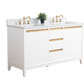 60 Inch Double Sink Bathroom Vanity in White with Marble Countertop - Vanity Art VA8060-DW