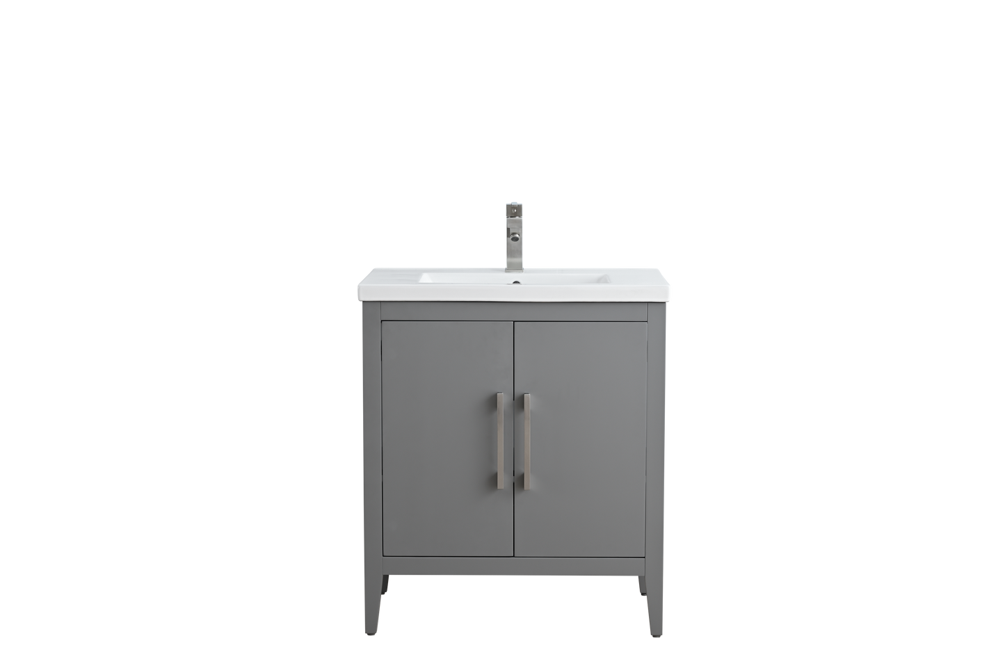 30 Inch Single Sink Bathroom Vanity in Cashmere Gray with Ceramic Top - Vanity Art VA9030-G