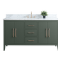 60 Inch Single Sink Bathroom Vanity in Vintage Green with Marble Countertop - Vanity Art VA9060-SVG