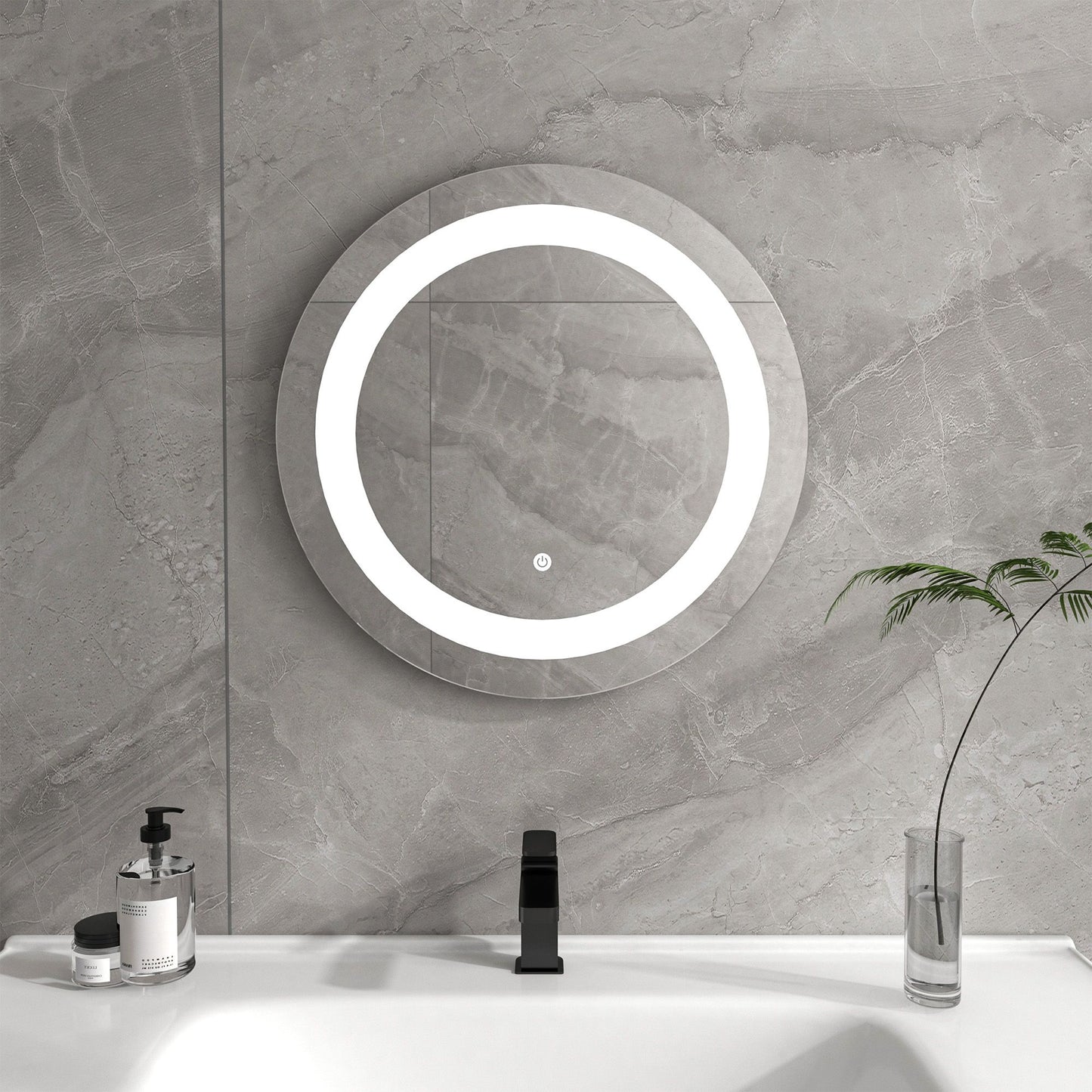 Round 23.5 Inch LED Bathroom Mirror with Touch Sensor - Vanity Art VAR16