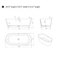 Freestanding Solid Surface Resin Glossy Bathtub 65 Inch x 29.5 Inch - Vanity Art VA6912-GL