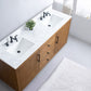 72 Inch Double Sink Bathroom Vanity in Tan with Marble Countertop - Vanity Art VA7072-DT-ET