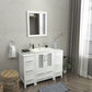 48 Inch Single Sink Bathroom Vanity in White with Ceramic Countertop - Vanity Art VA3024-48W