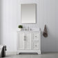 36 Inch Single Sink Bathroom Vanity in White with Marble Countertop & Backsplash - Vanity Art VA5036-W