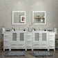 96 Inch Double Sink Bathroom Vanity in White with Ceramic Countertop - Vanity Art VA3030-96W