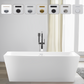 67 Inch Freestanding White Acrylic Bathtub with Overflow And Pop-Up Drain - Vanity Art VA6814-L-PW