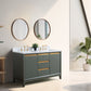 54 Inch Double Sink Bathroom Vanity in Vintage Green with Marble Countertop - Vanity Art VA8054-DVG