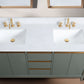 60 Inch Double Sink Bathroom Vanity in Vintage Green with Marble Countertop - Vanity Art VA8060-DVG