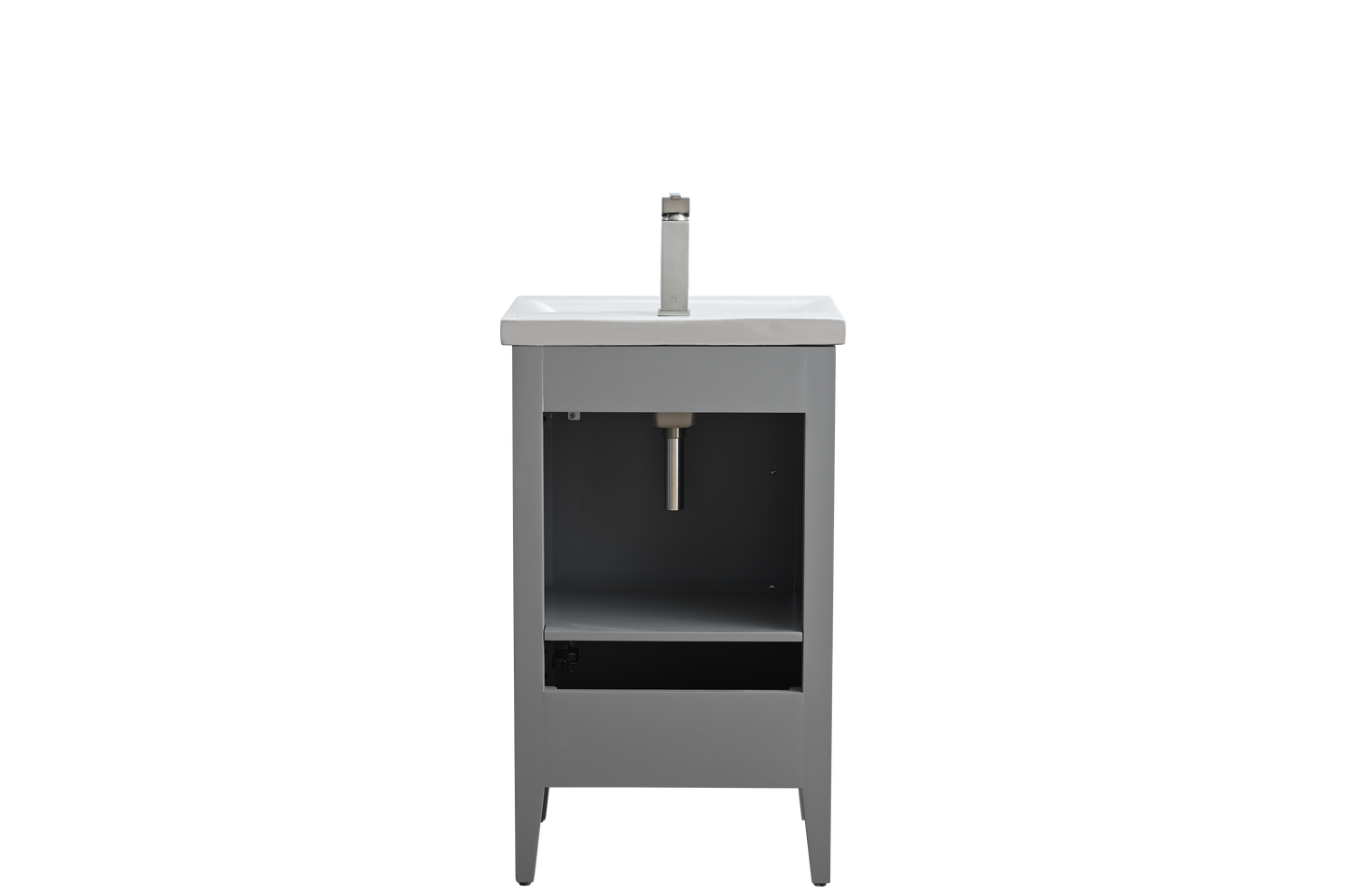 20 Inch Single Sink Bathroom Vanity in Cashmere Gray with Ceramic Top - Vanity Art VA9020-G