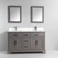 72 Inch Single Sink Bathroom Vanity in Gray with White Marble Countertop - Vanity Art VA1072DG