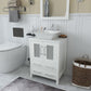 24 Inch Single Sink Bathroom Vanity in White with Marble Countertop - Vanity Art VA3124W