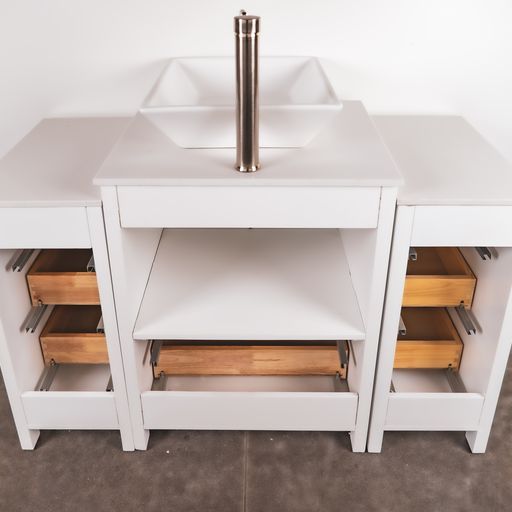 72 Inch Double Sink Bathroom Vanity in White with Marble Countertop - Vanity Art VA3124-72W