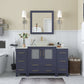 54 Inch Single Sink Bathroom Vanity in Blue with Marble Countertop - Vanity Art VA3130-54B