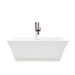 67 Inch Freestanding White Acrylic Bathtub with Overflow And Pop-Up Drain - Vanity Art VA6817-L-PC