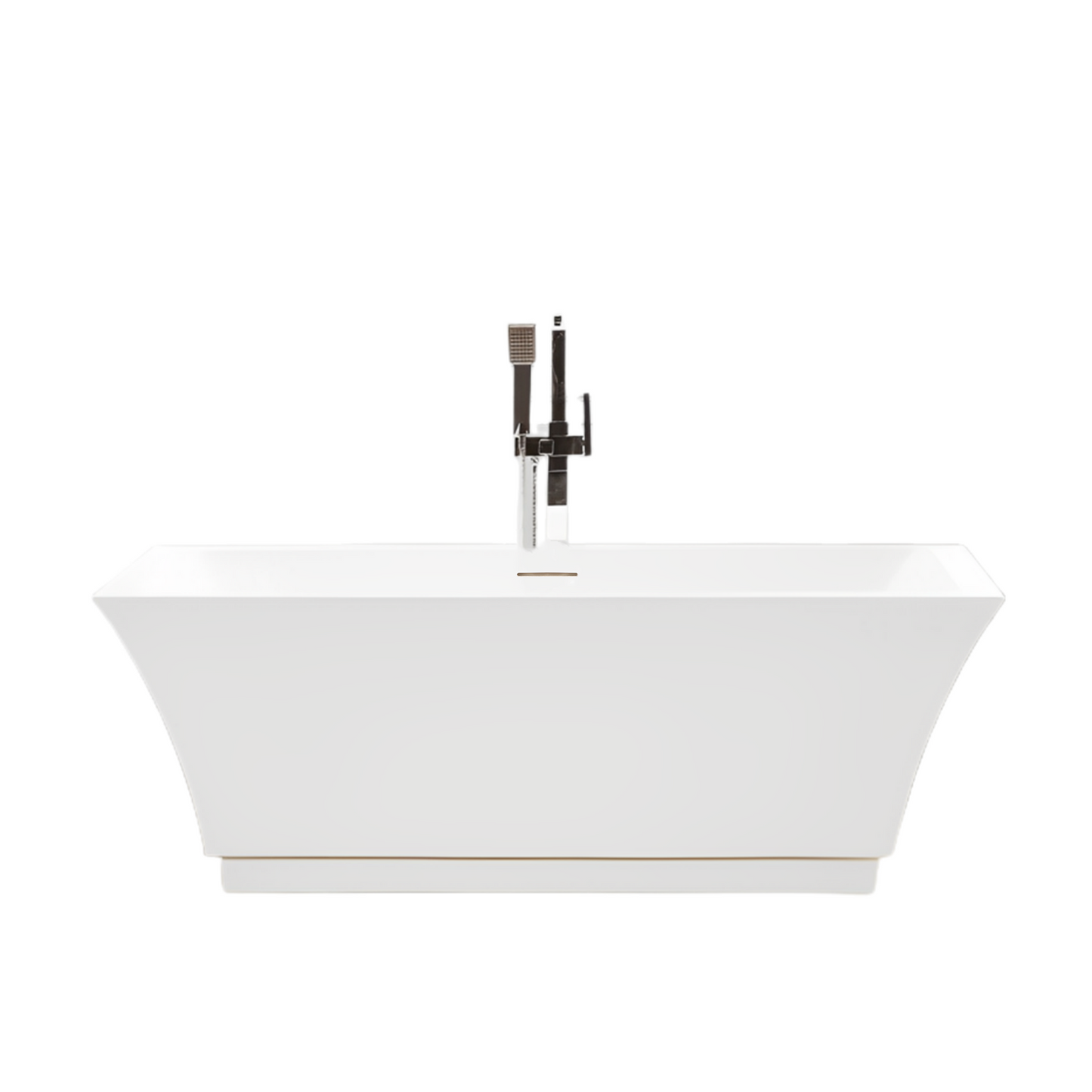 67 Inch Freestanding White Acrylic Bathtub with Overflow And Pop-Up Drain - Vanity Art VA6817-L-PC